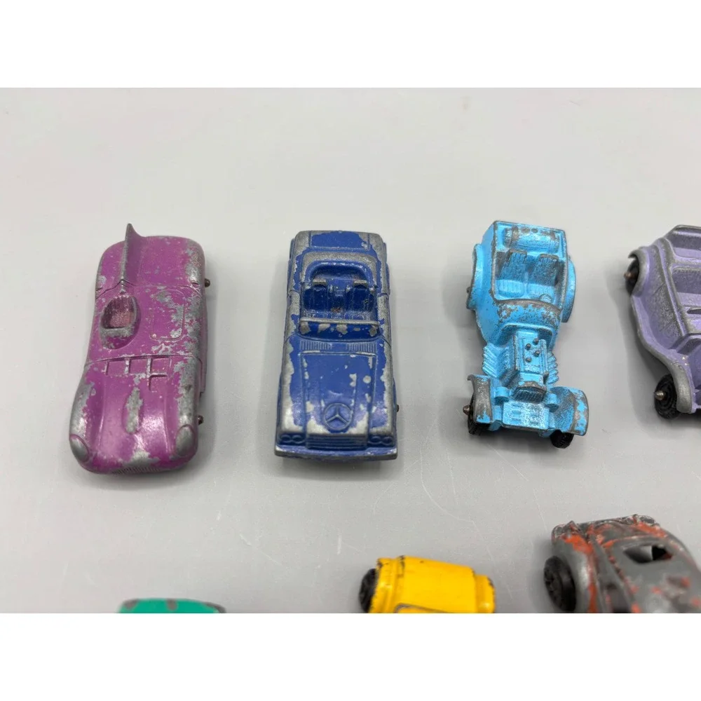 Vintage Diecast Miniature Tootsie Toy Cars Lot 12pc VW Beetle Mercedes Jeep
